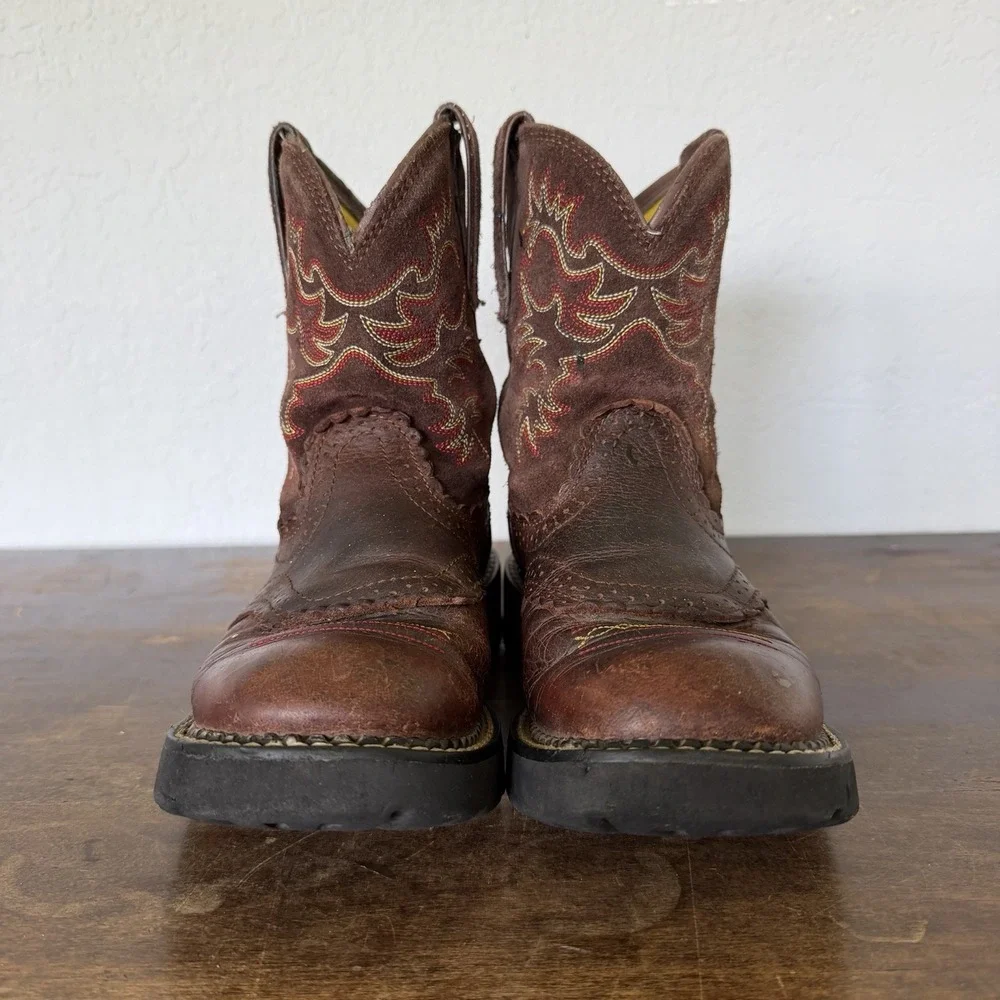 Ariat Western Cowgirl Boots Women's Fatbaby 6.5B Brown Suede 10014035 Cowboy